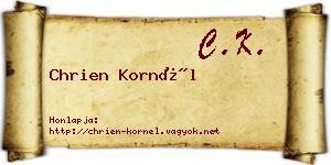 Chrien Kornél névjegykártya