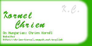 kornel chrien business card