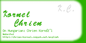 kornel chrien business card